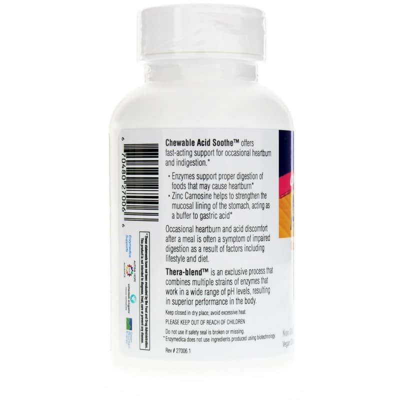 Acid Soothe Chewable Berry Flavor, 60 Chewable Tablets | Успокаивающий кислотный препарат жевательный со вкусом ягод, 60 жевательных таблеток