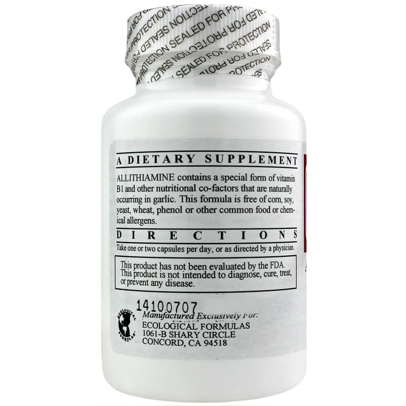 Allithiamine Vitamin B1 50 Mg, 60 Capsules | Аллитиамин витамин B1 50 мг, 60 капсул