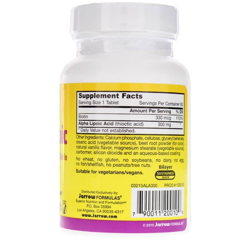 Alpha Lipoic Sustain with Biotin 300 Mg, 60 Tablets | Альфа-липоевая кислота с биотином 300 мг, 60 таблеток