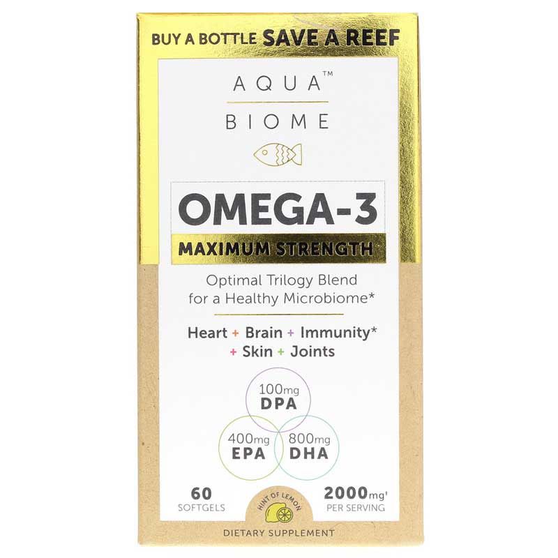 Aqua Biome Fish Oil Maximum Strength, 60 Softgels | Рыбий жир аква биом максимальная сила, 60 гелевых капсул