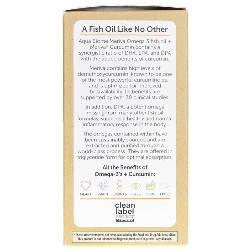 Aqua Biome Fish Oil + Meriva Curcumin, 60 Softgels | Риб'ячий жир aqua biome і куркумін meriva, 60 гелевих капсул