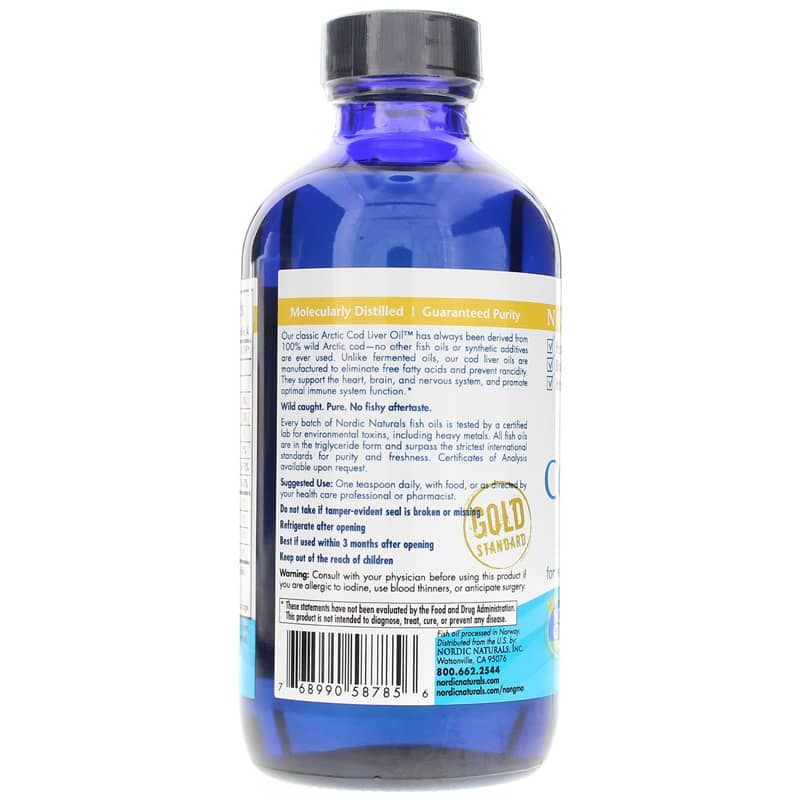 Arctic Cod Liver Oil, Lemon, 8 Oz | Масло печени арктической трески, Лимон, 8 унций