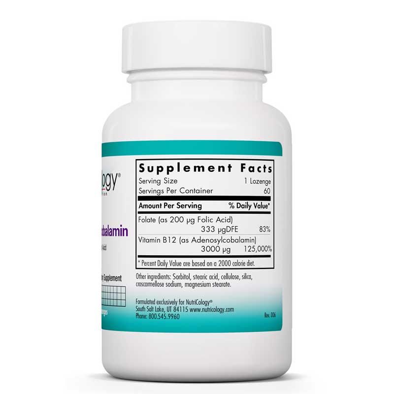 B12 Adenosylcobalamin, 60 Veg Lozenges, Nutricology | B12 аденозилкобаламин, 60 вег пастилок, nutricology