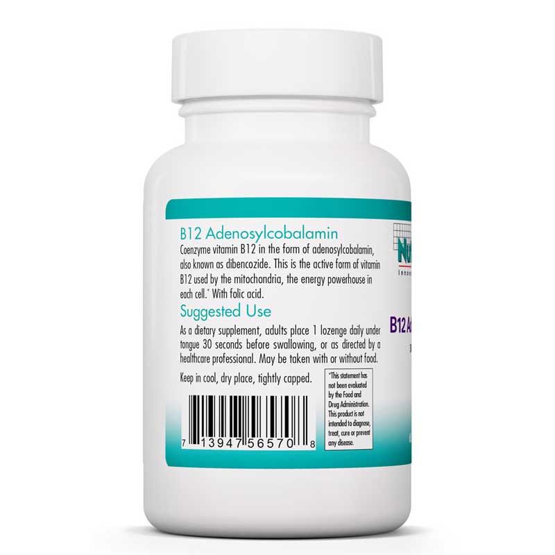 B12 Adenosylcobalamin, 60 Veg Lozenges, Nutricology | B12 аденозилкобаламин, 60 вег пастилок, nutricology