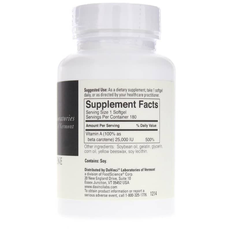 Beta Carotene 25000 IU, 180 Softgels | Бета-каротин 25000 МЕ, 180 гелевых капсул
