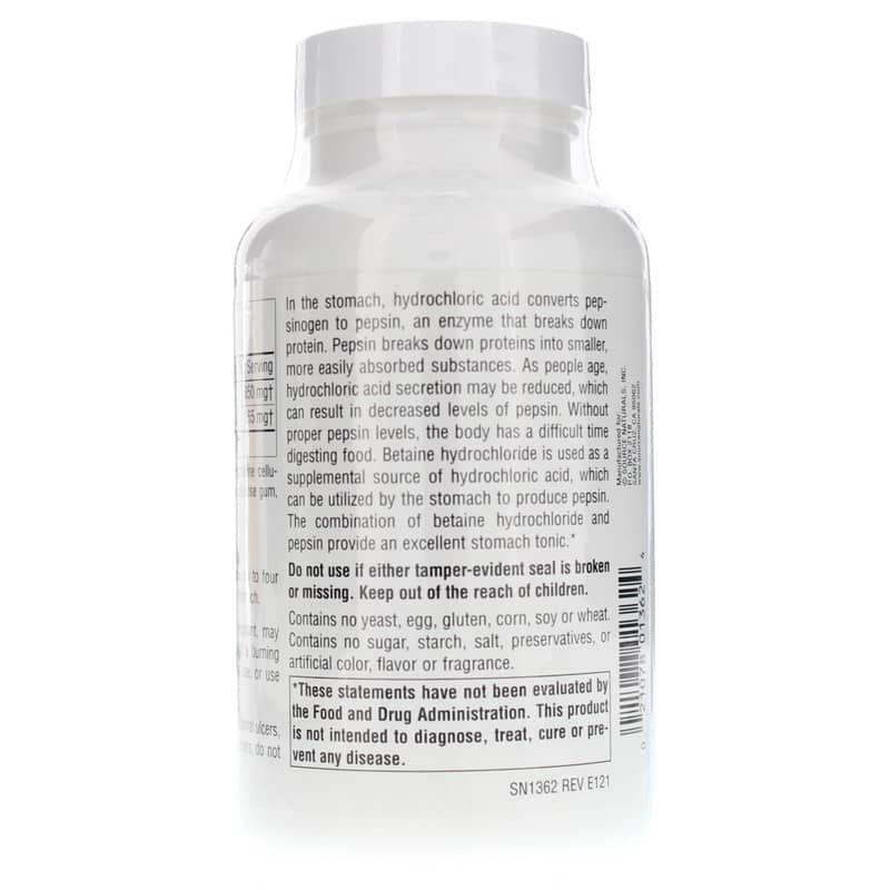 Betaine HCl 650 Mg, 180 Tablets | Бетаїн HCl 650 мг, 180 таблеток