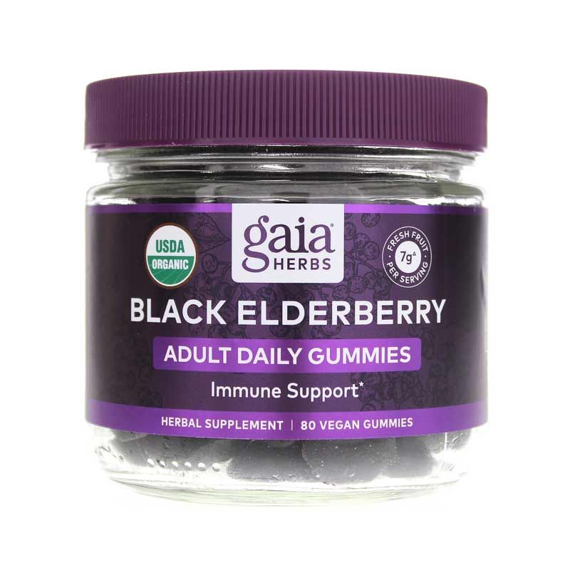 Black Elderberry Adult Daily Gummies, 80 Gummies | Бузина чорна для дорослих щоденні жувальні цукерки для дорослих, 80 жувальних гумок