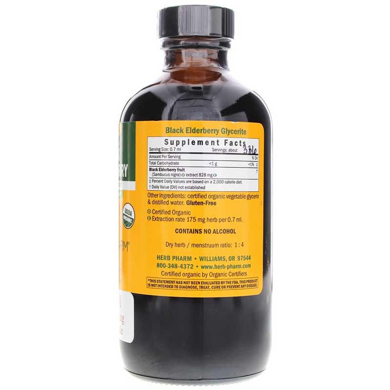 Black Elderberry Alcohol Free, Herb Pharm, 8 Oz | Бузина чорна без спирту, трава фарм, 8 унцій