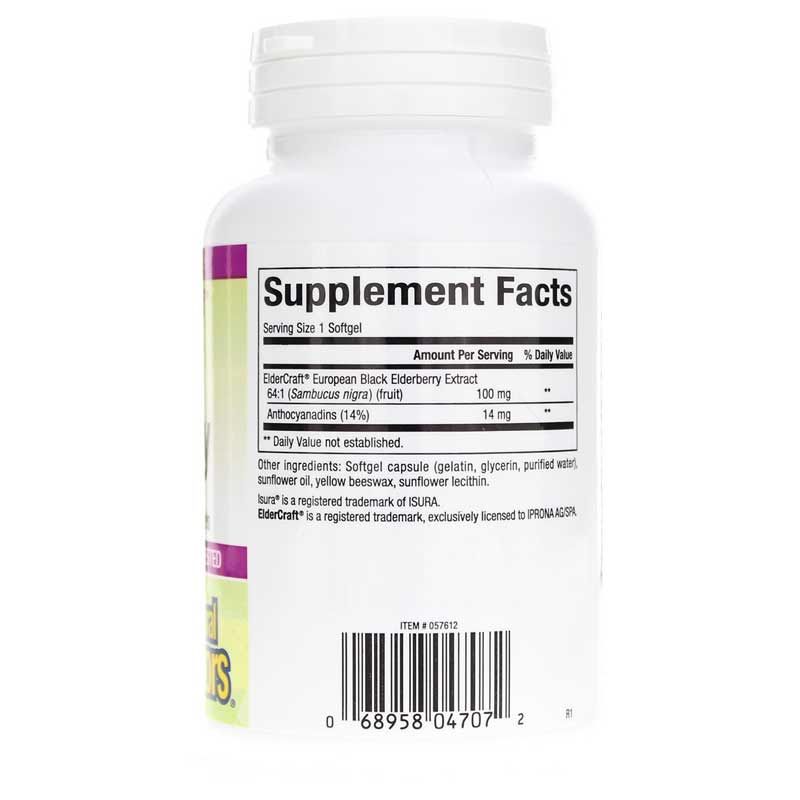 Black Elderberry Standardized Extract 100 Mg, 120 Softgels | Стандартизированный экстракт бузины черной 100 мг, 120 гелевых капсул