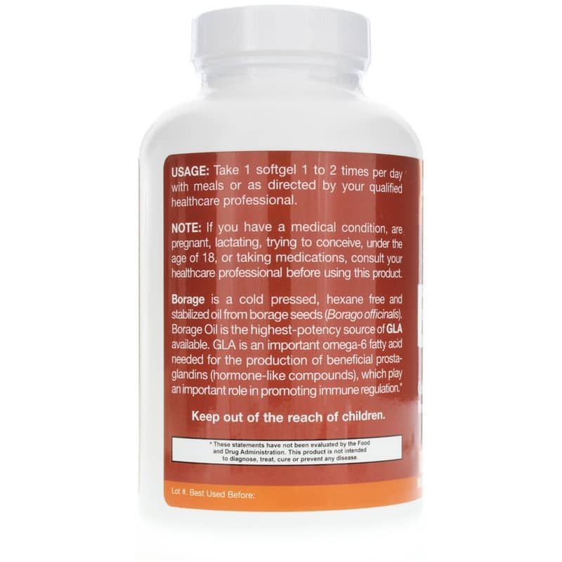 Borage 1200 Mg, 120 Softgels | Бурачник 1200 мг, 120 гелевих капсул