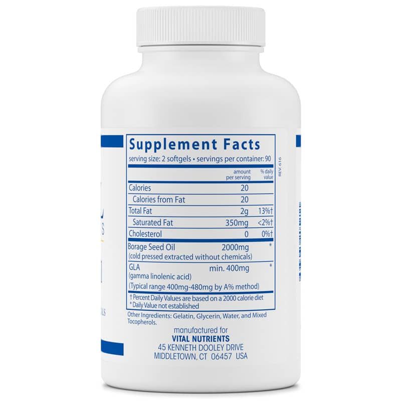 Borage Oil 1000 Mg, 180 Softgels | Масло бурачника 1000 мг, 180 гелевых капсул