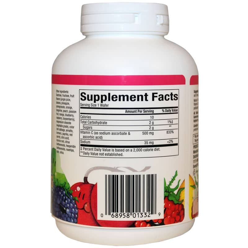 C-500 Mg Natural Fruit Chew, Mixed Fruit, 90 Chewable Tablets | C-500 мг натуральный фруктовый жевательный, Смешанные фрукты, 90 жевательных таблеток