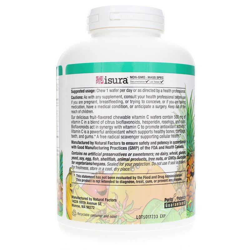 C-500 Mg Natural Fruit Chew, Tropical, 180 Chewable Tablets | C-500 мг натуральный фруктовый жевательный, Тропический, 180 жевательных таблеток