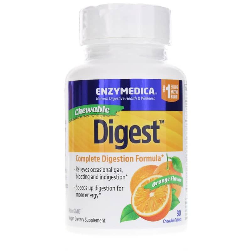 Chewable Digest Orange Flavor, 30 Chewable Tablets | Жевательный дигест со вкусом апельсина, 30 жевательных таблеток