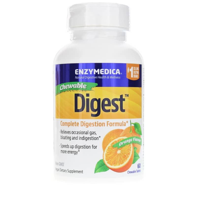 Chewable Digest Orange Flavor, 60 Chewable Tablets | Жевательный дигест со вкусом апельсина, 60 жевательных таблеток