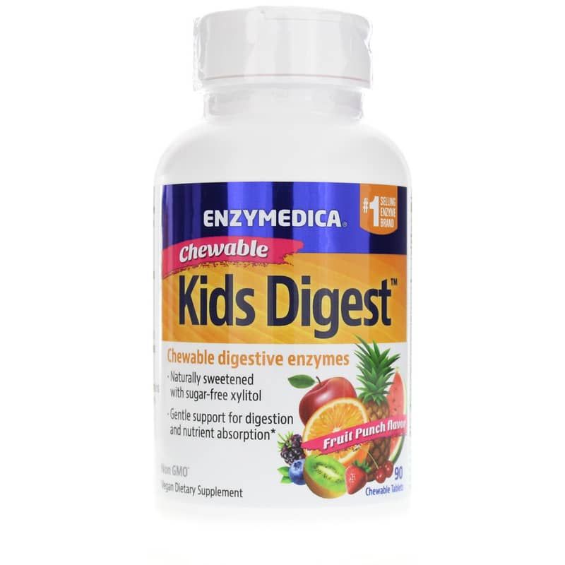 Chewable Kids Digest Fruit Punch Flavor, 90 Chewable Tablets | Жевательные таблетки для детей со вкусом фруктового пунша, 90 жевательных таблеток