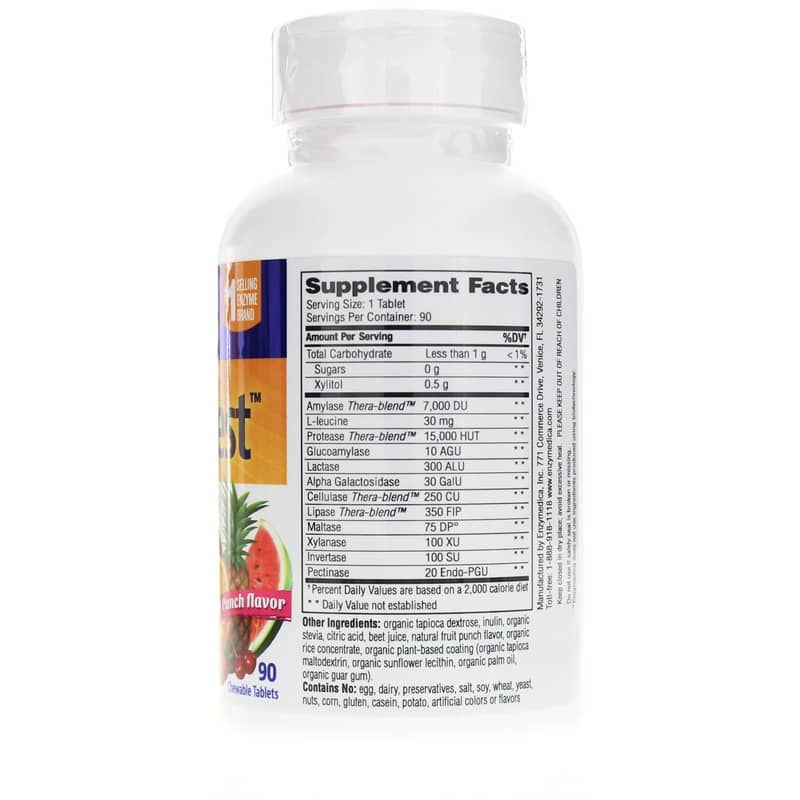 Chewable Kids Digest Fruit Punch Flavor, 90 Chewable Tablets | Жевательные таблетки для детей со вкусом фруктового пунша, 90 жевательных таблеток