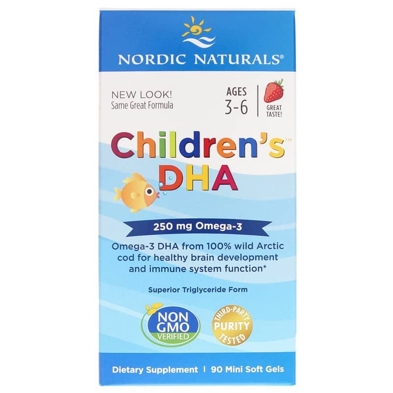 Children's DHA Strawberry, 90 Softgels | Детская ДГК клубника, 90 гелевых капсул