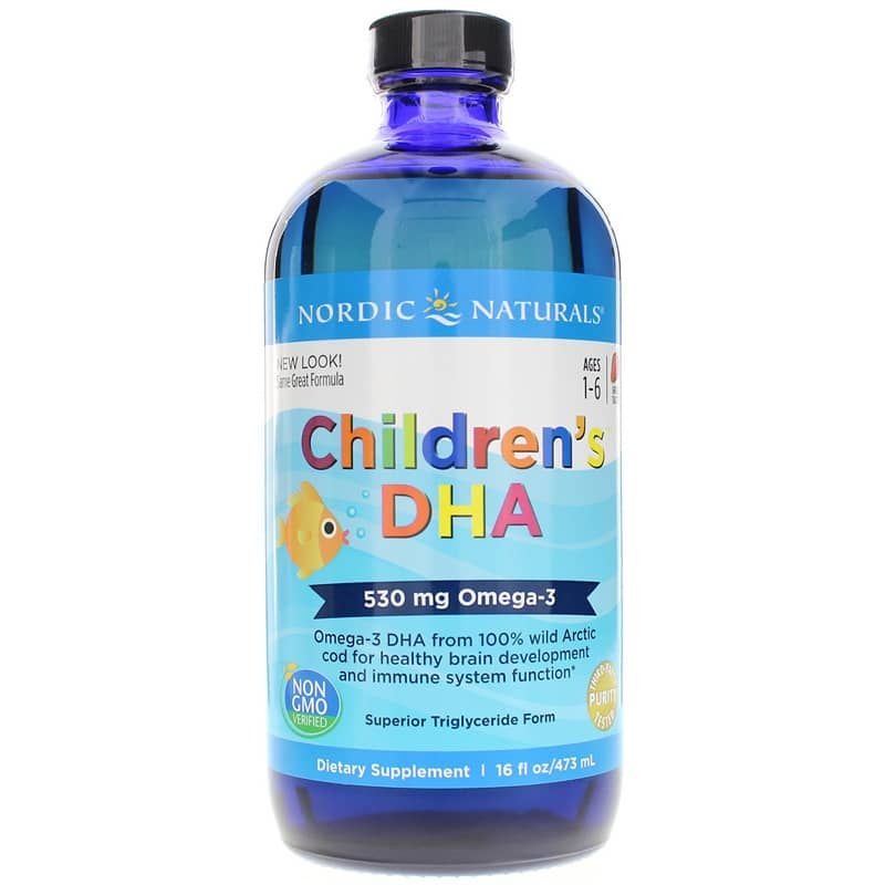 Children's DHA Strawberry Liquid, 16 Oz | Детский DHA клубничный жидкий, 16 унций