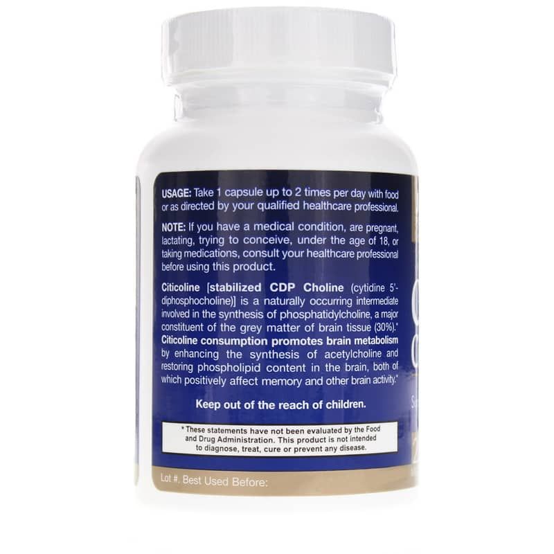 Citicholine CDP Choline, 120 Capsules | Цитихолін CDP холін, 120 капсул