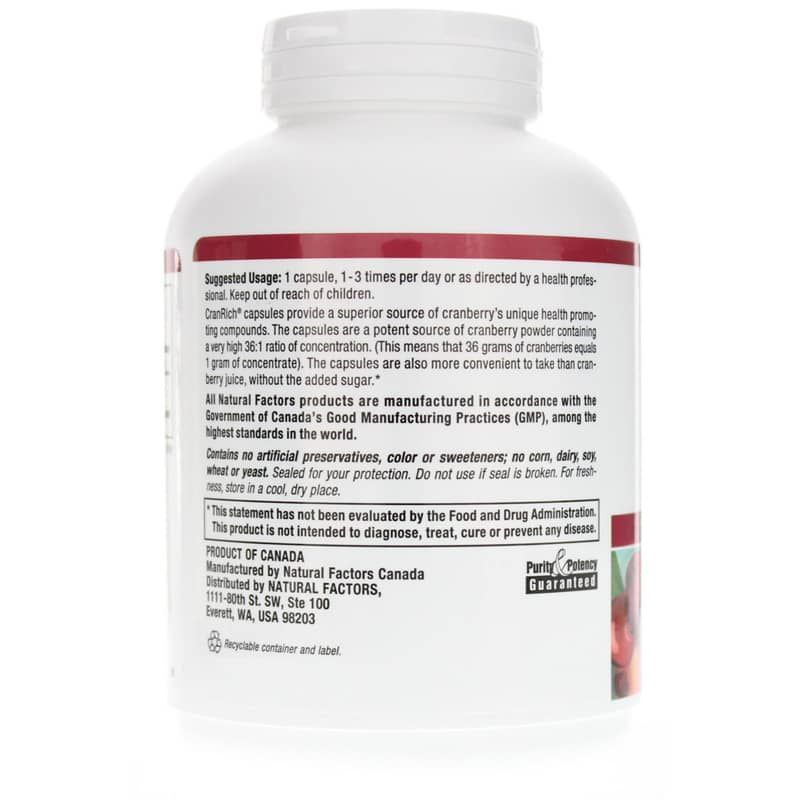 CranRich Super Strength Cranberry Concentrate, 180 Capsules | CranRich суперсильный концентрат клюквы, 180 капсул