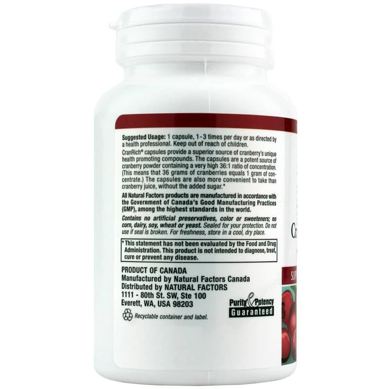 CranRich Super Strength Cranberry Concentrate, 90 Capsules | CranRich суперсильный концентрат клюквы, 90 капсул