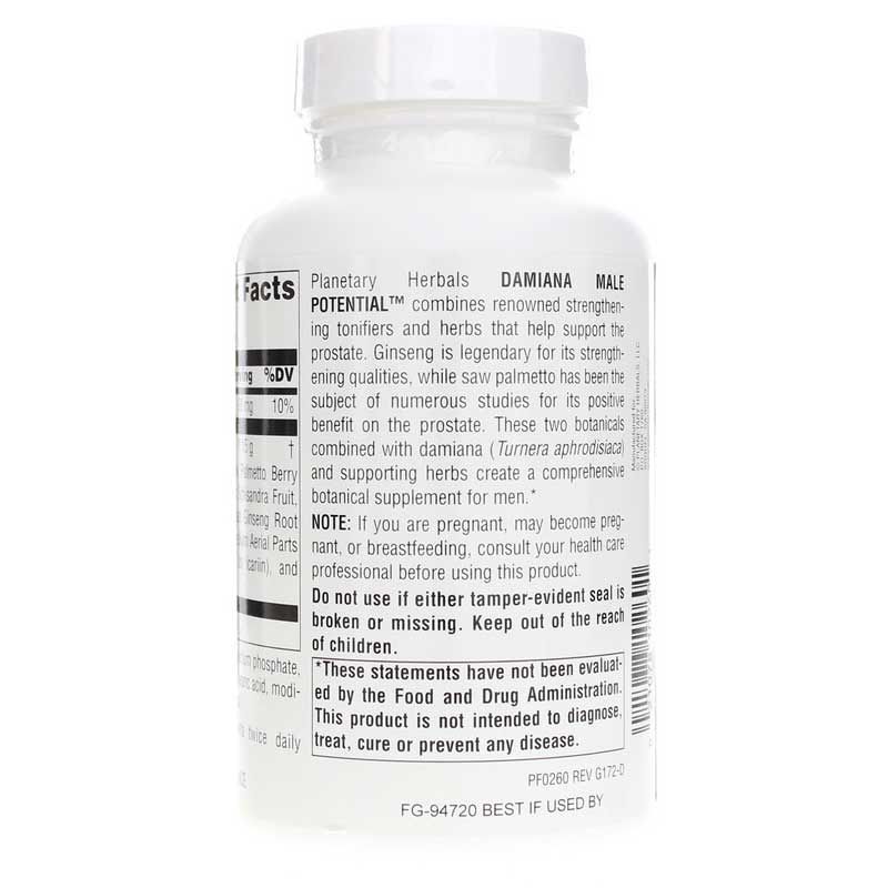 Damiana Male Potential, 180 Tablets | Чоловіча потенція даміани, 180 таблеток
