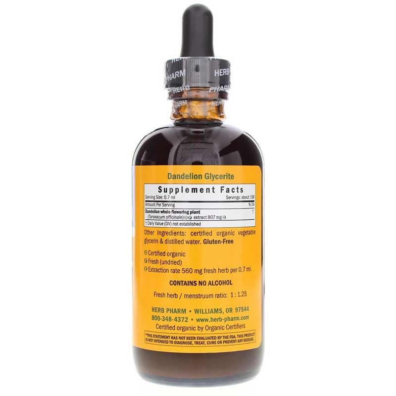Dandelion Extract Alcohol Free, 4 Oz | Экстракт одуванчика не содержит спирта, 4 унции