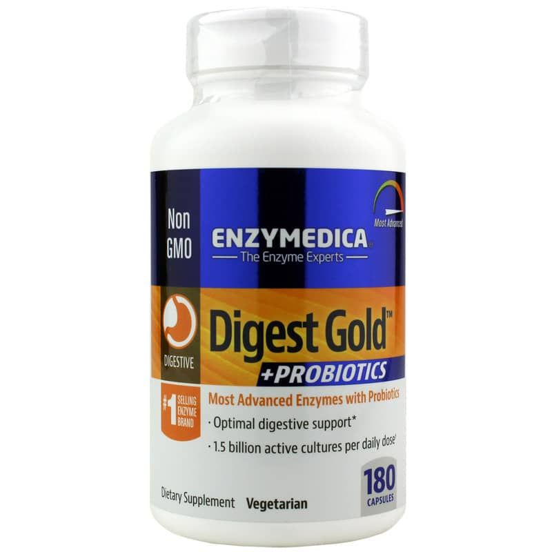 Digest Gold + Probiotics, 180 Capsules | Дижестив золотий і пробіотики, 180 капсул