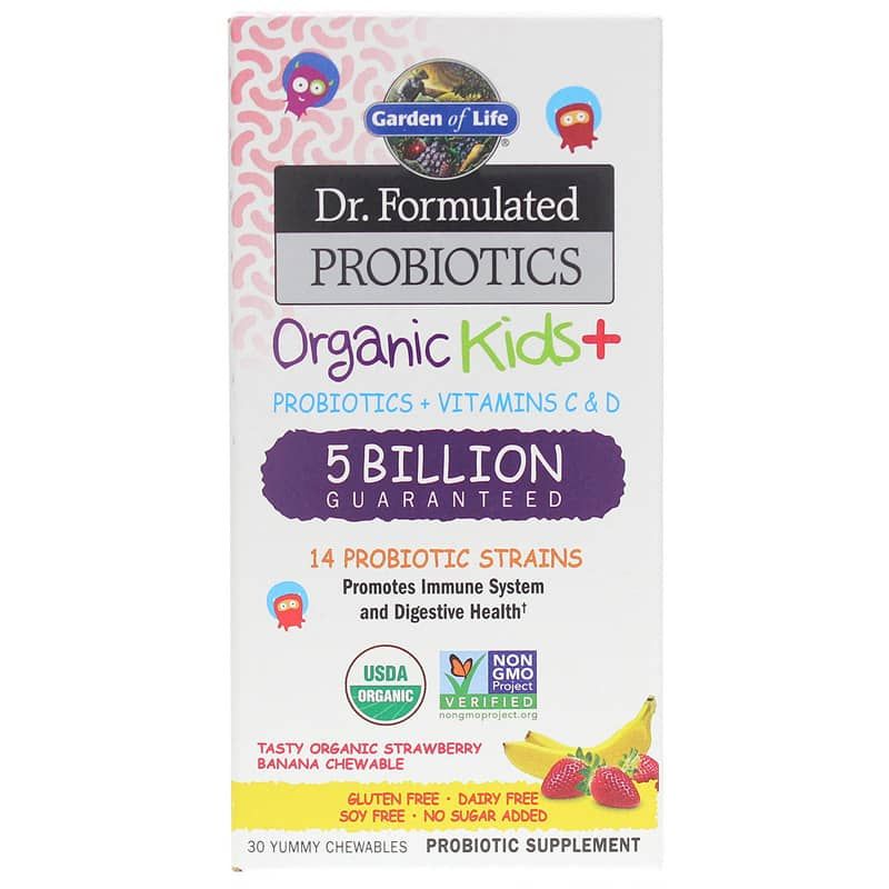 Dr. Formulated Probiotics Organic Kids +, Strawberry Banana | Dr. formulated пробіотики органічні дитячі +, Полуниця Банан