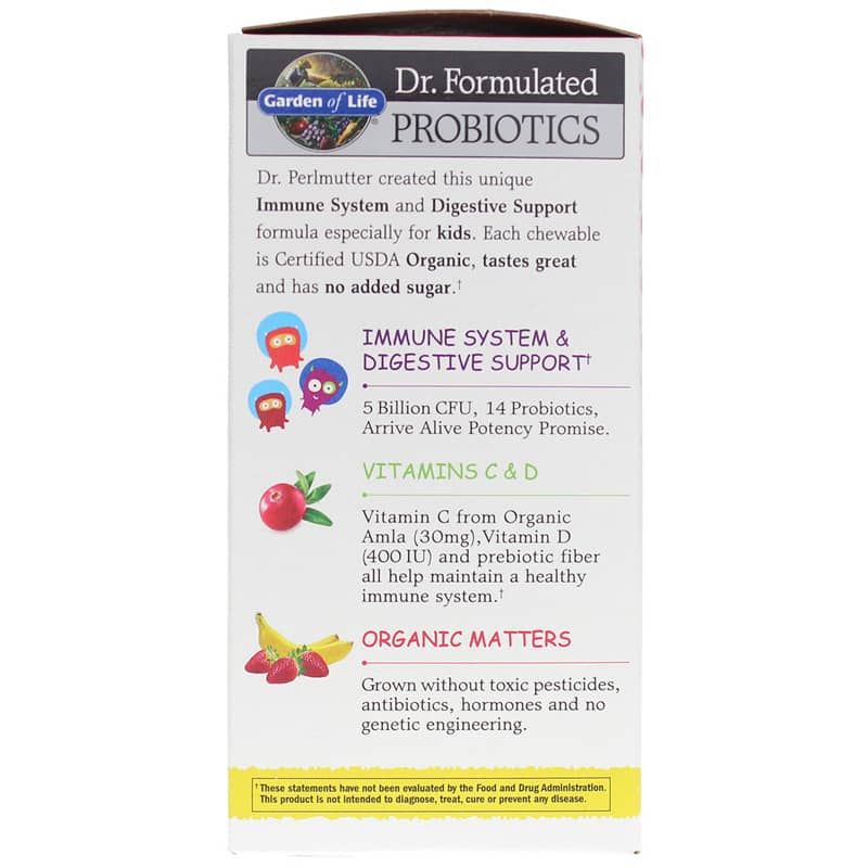 Dr. Formulated Probiotics Organic Kids +, Strawberry Banana | Dr. formulated пробіотики органічні дитячі +, Полуниця Банан