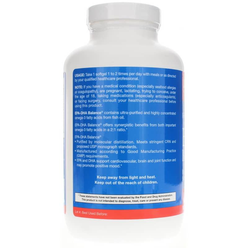 EPA-DHA Balance 2:1 Omega-3, 240 Softgels | Баланс EPA-DHA 2:1 омега-3, 240 гелевых капсул