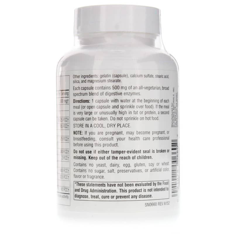 Essential Enzymes 500 Mg, 120 Capsules | Основні ферменти 500 мг, 120 капсул
