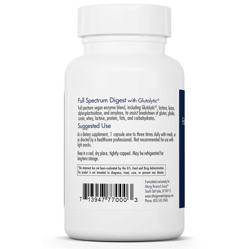 Full Spectrum Digest with Glutalytic, 90 Veg Capsules | Повний спектр дайджесту з глюталітиком, 90 вегетеріанських капсул