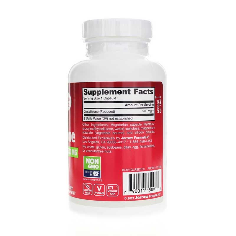 Glutathione Reduced 500 Mg, 150 Veg Capsules | Глутатион восстановленный 500 мг, 150 вегетерианских капсул