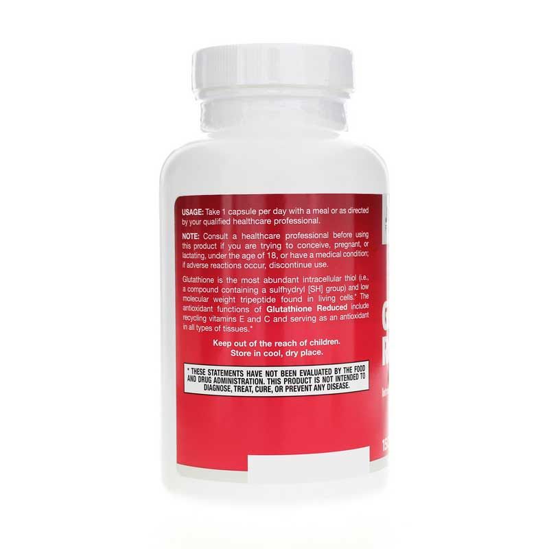Glutathione Reduced 500 Mg, 150 Veg Capsules | Глутатион восстановленный 500 мг, 150 вегетерианских капсул
