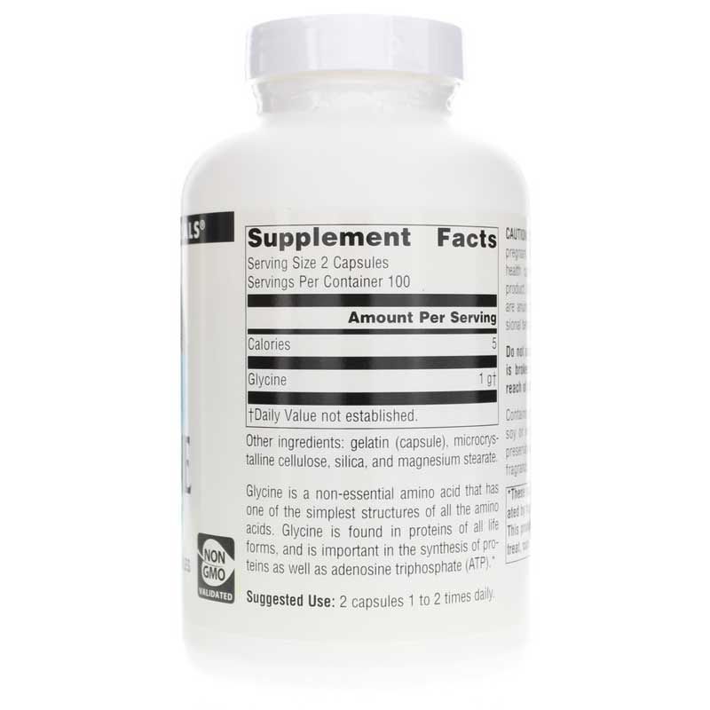 Glycine 500 Mg, 200 Capsules | Гліцин 500 мг, 200 капсул