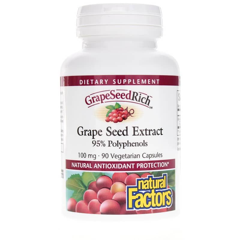 GrapeSeedRich Grape Seed Extract 100 Mg, 90 Veg Capsules | GrapeSeedRich екстракт виноградних кісточок 100 мг, 90 вегетеріанських капсул