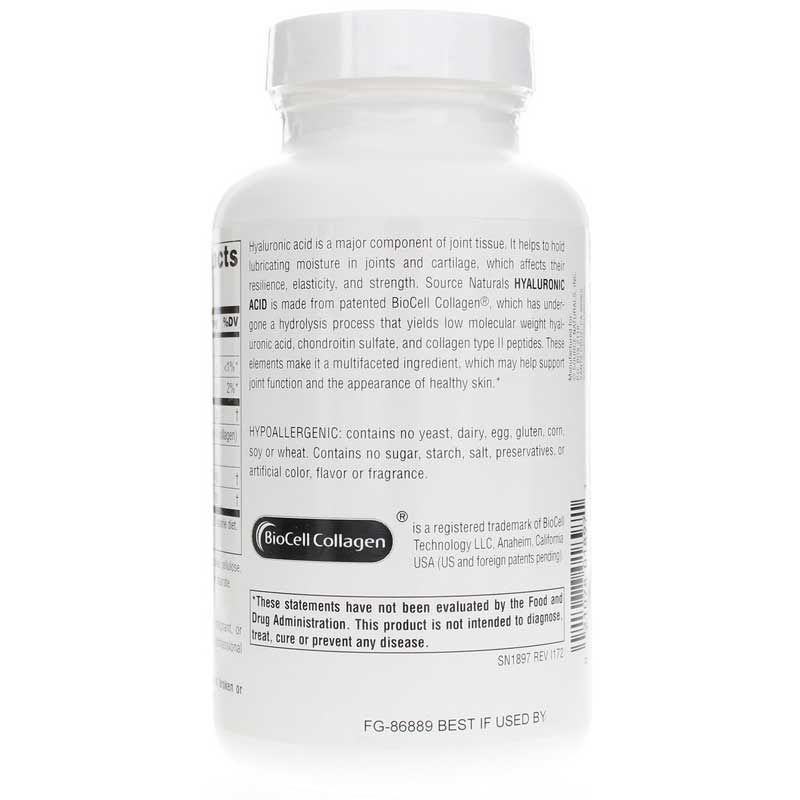 Hyaluronic Acid 50 Mg Capsules, 120 Capsules | Гіалуронова кислота 50 мг капсули, 120 капсул