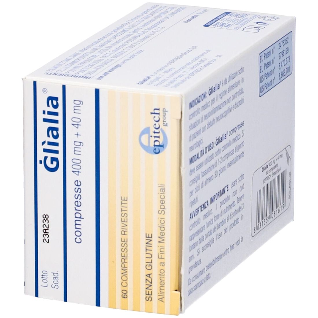 Glialia / Глиалия 400mg+40mg Пальмитоилэтаноламид (ПЭА/PEA) при неврологических расстройствах 60 таблеток