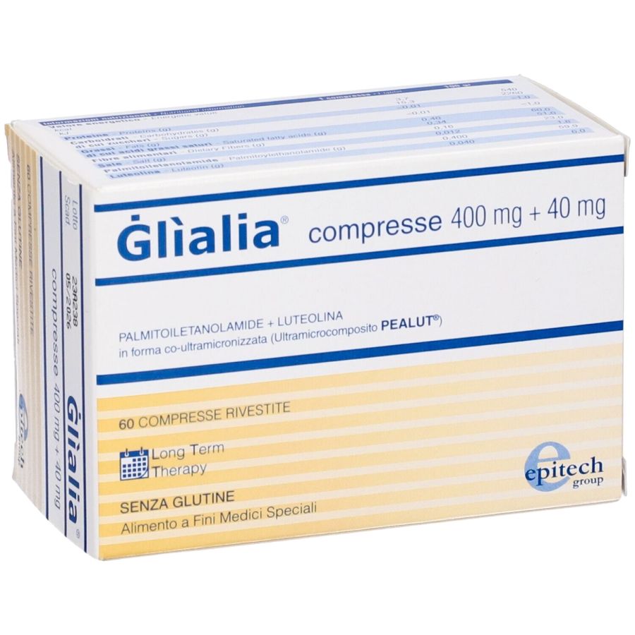 Glialia / Глиалия 400mg+40mg Пальмитоилэтаноламид (ПЭА/PEA) при неврологических расстройствах 60 таблеток