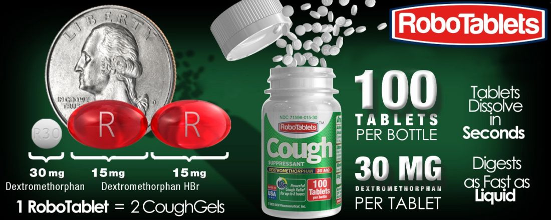 RoboTablets, Dextromethorphan (декстрометорфан) 30 мг 100 таблеток