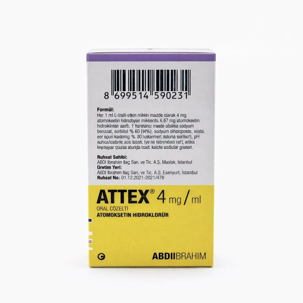 Аттекс - Attex 4 мг Атомоксетин / atomoxetine (повний аналог Strattera)  4 мг/мл, суспензія 100 мл.
