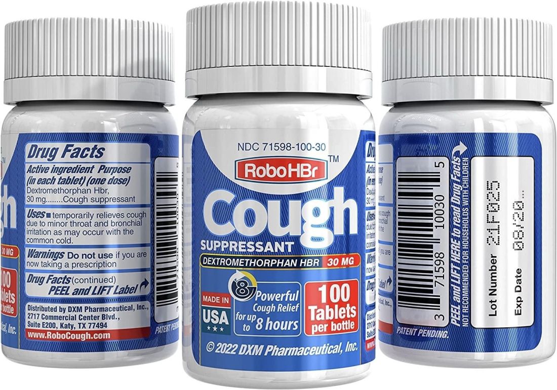 RoboTablets, RoboHBr Dextromethorphan HBr, 30 мг. (Декстрометорфан) HBr 30 мг 100 таблеток