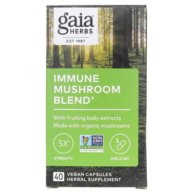 Immune Mushroom Blend, 40 Vegan Capsules | Імунна грибна суміш, 40 веганських капсул