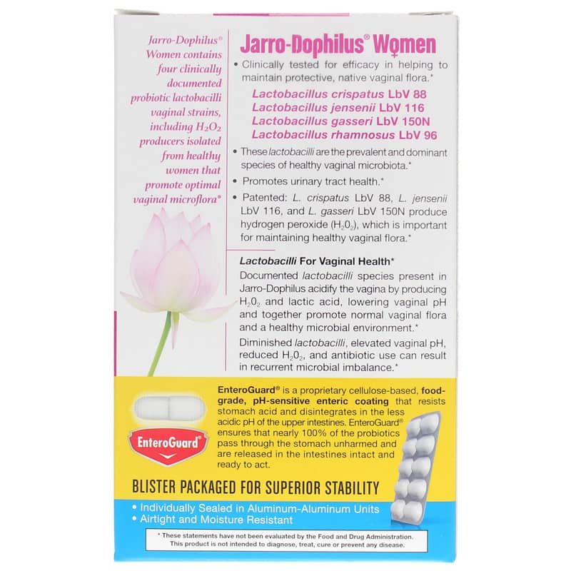 Jarro-Dophilus Women 5 Billion Shelf Stable, 30 Enteric Coated Veg Capsules | Джарро-дофілус жіночий 5 млрд. стабільний на полигоні, 30 Ентеральне покриття вегетеріанських капсул