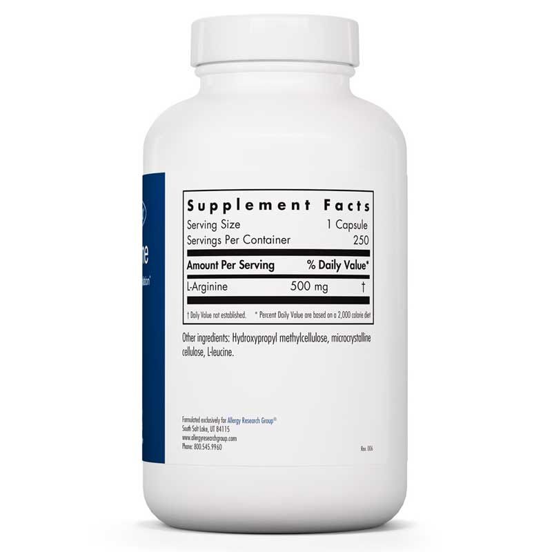 L-Arginine 500 Mg, 250 Veg Capsules | L-аргінін 500 мг, 250 вегетеріанських капсул