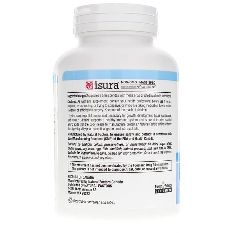 L-Lysine 500 Mg, 180 Veg Capsules | L-лізин 500 мг, 180 вегетеріанських капсул