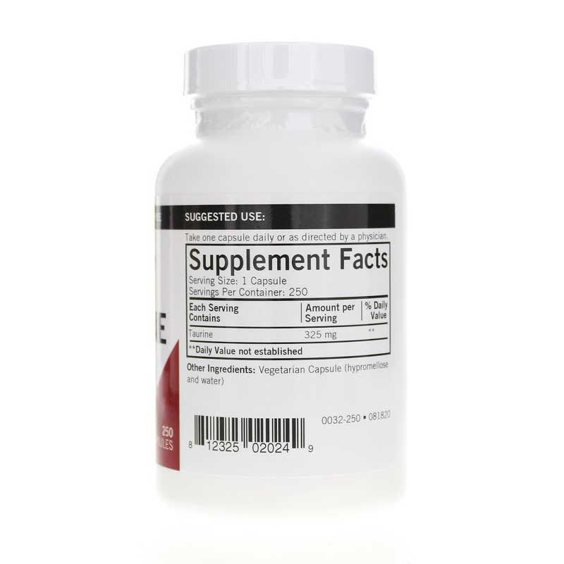 L-Taurine 325 Mg, 250 Capsules | L-таурин 325 мг, 250 капсул