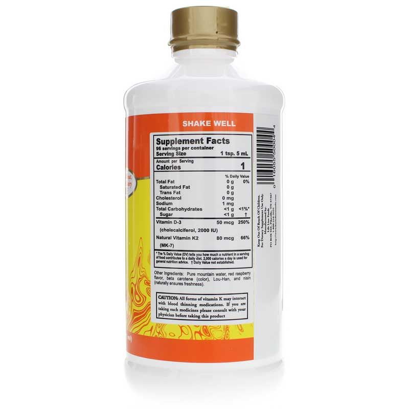 Liquid Vitamin D3 2000 IU Plus K2, 16 Oz | Жидкий витамин D3 2000 МЕ плюс K2, 16 унций